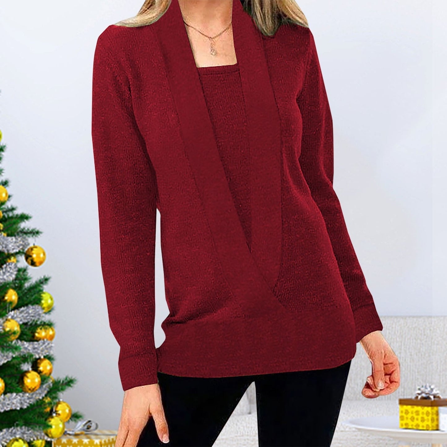Cloe Balli™ Women's Solid Color Knitted Jumper