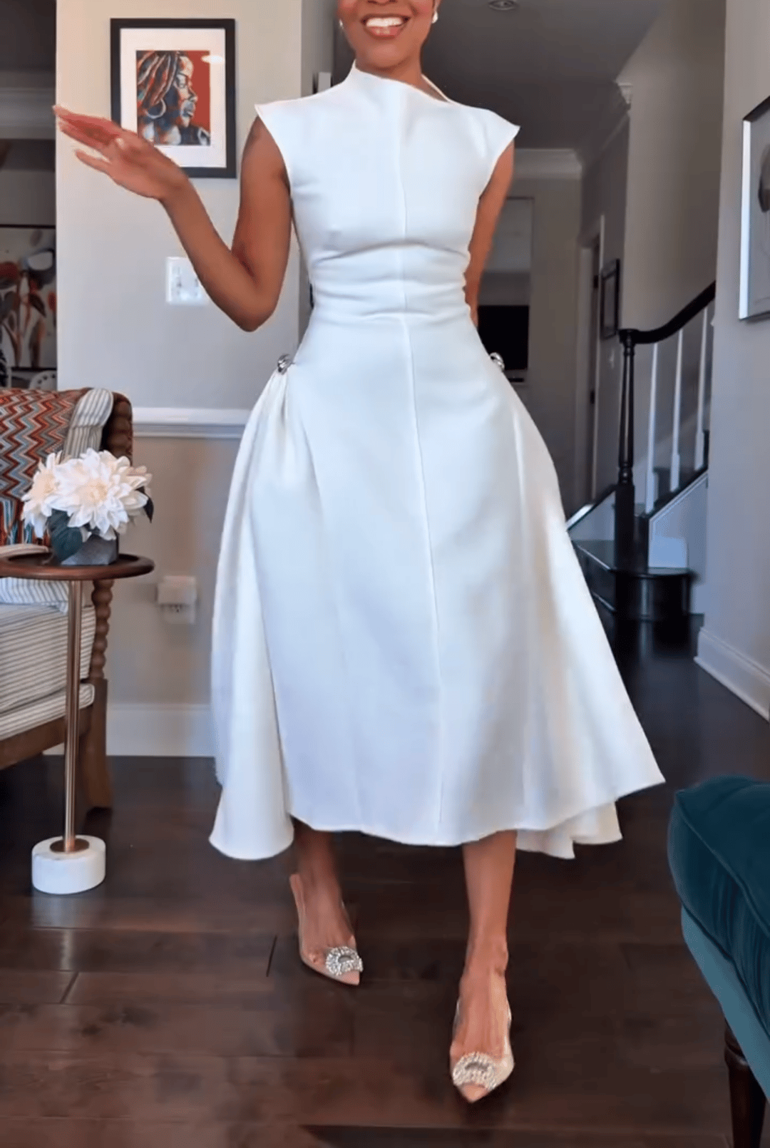 Gloria Paoletti™ Sleeveless irregular neckline dress
