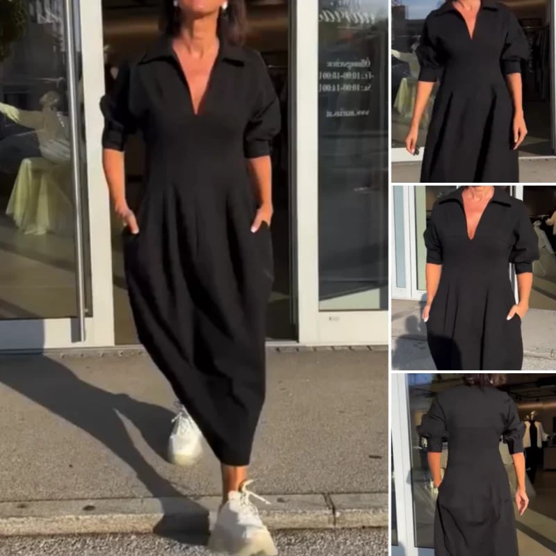 Zarina Sassano™ V Neck Midi Dress