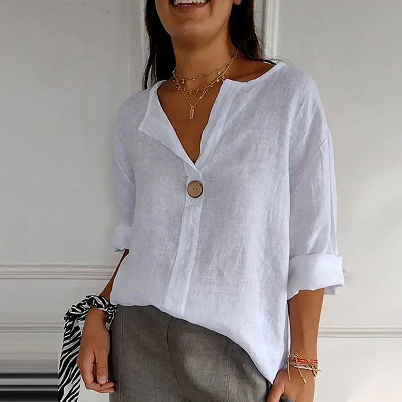 Mara Parco™ V-neck button down shirt