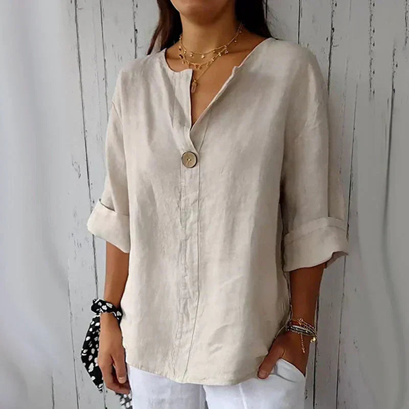 Mara Parco™ V-neck button down shirt
