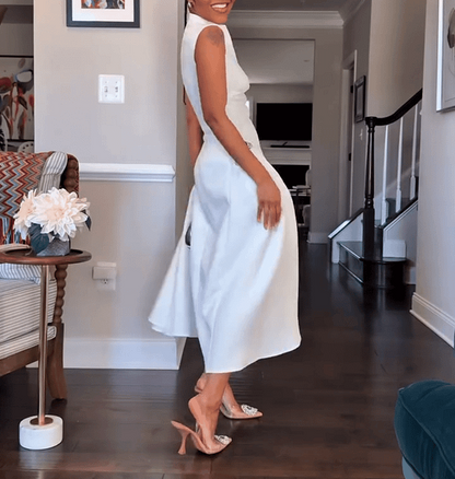 Gloria Paoletti™ Sleeveless irregular neckline dress