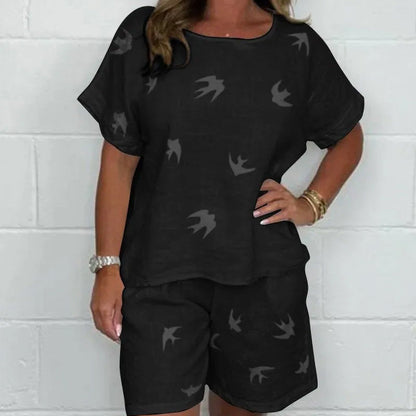 Neiva Zullo™  Casual Printed Short Sleeve Shorts Set