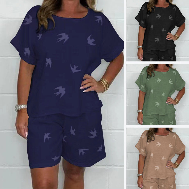 Neiva Zullo™  Casual Printed Short Sleeve Shorts Set