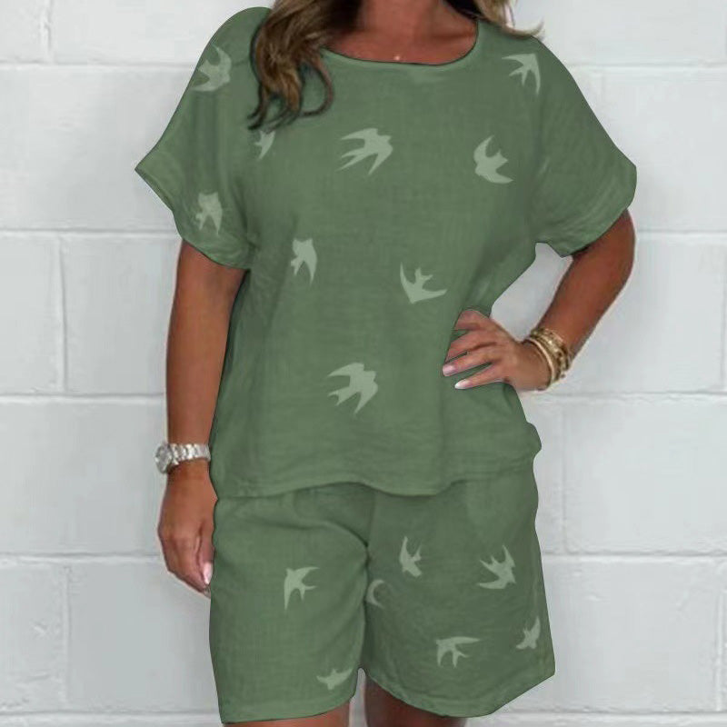 Neiva Zullo™  Casual Printed Short Sleeve Shorts Set