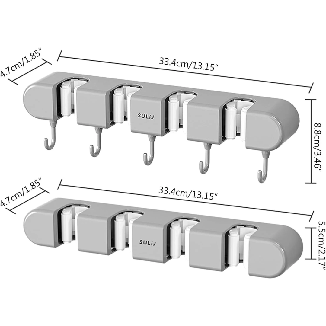SafeHold™ Multifunctional mop holder with hook