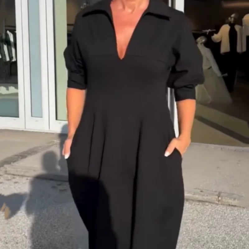 Zarina Sassano™ V Neck Midi Dress