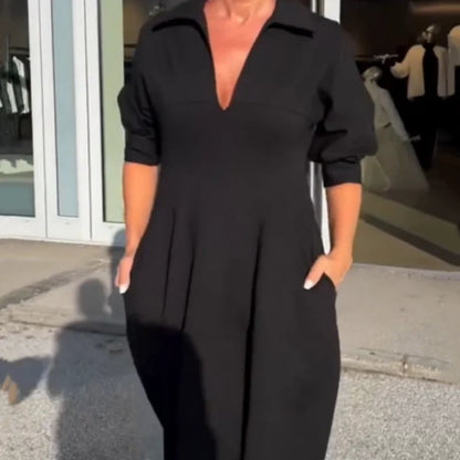 Zarina Sassano™ V Neck Midi Dress