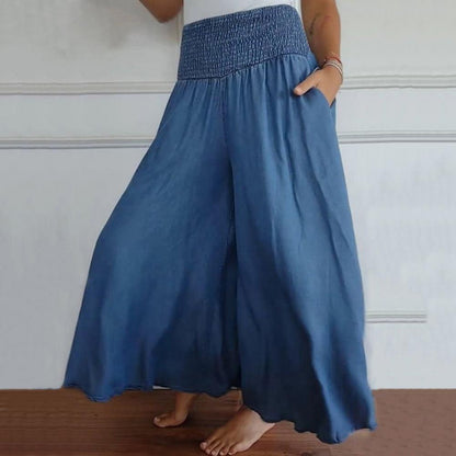 Luigia™ Wide-leg pants with high waist and pockets