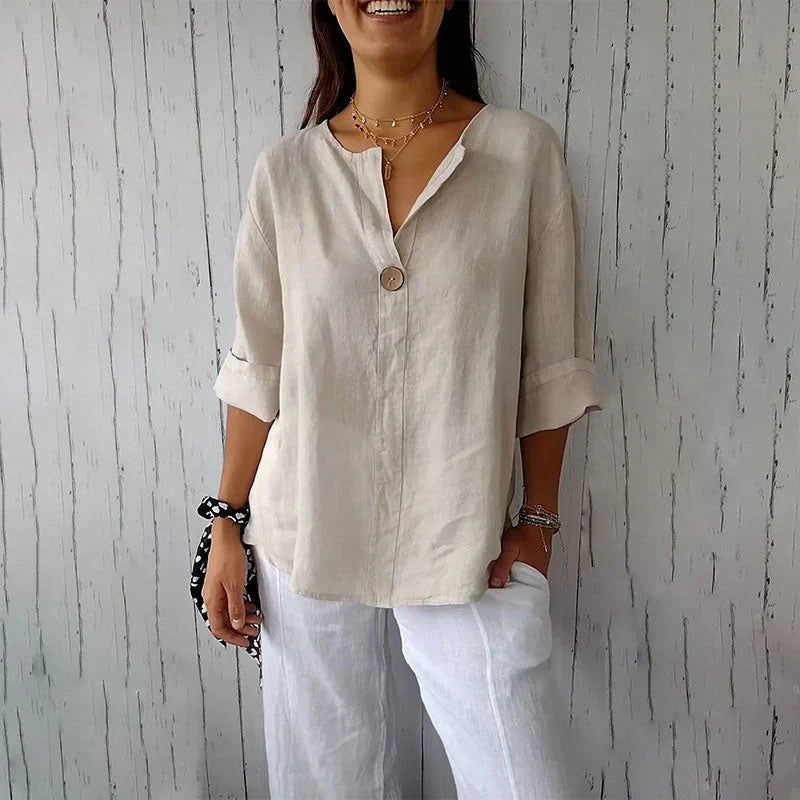 Mara Parco™ V-neck button down shirt
