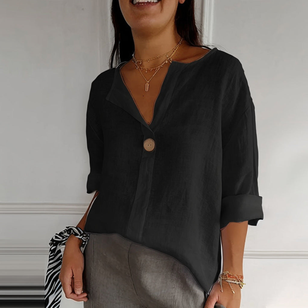 Mara Parco™ V-neck button down shirt