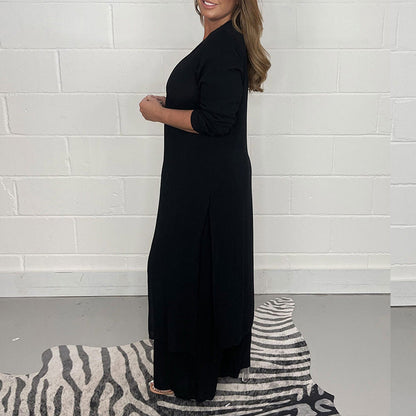 Roberta Dellucci™ Two-piece comfortable summer suit with long slit